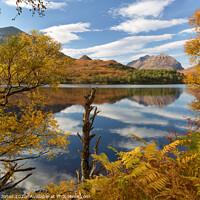 Buy canvas prints of Loch Clair and Liathach in Autumn, Torridon by Barbara Jones
