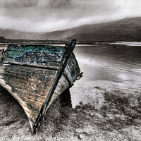 Buy canvas prints of Wooden Boat Loch Scridain Isle of Mull   by Barbara Jones