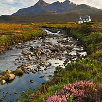 Buy canvas prints of Isle of Skye Scotland Sligachan Allt Dearg Cottage by Barbara Jones