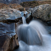 Buy canvas prints of Fairy Pools Cascade and Cuillins Isle of Skye  by Barbara Jones