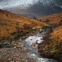 Buy canvas prints of Glen Etive Moody Scene Scottish Highlands. by Barbara Jones