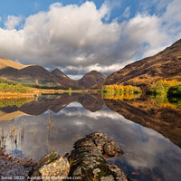 Buy canvas prints of  Lochan  Urr Glen Etive Scotland Autumn Reflection by Barbara Jones