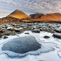 Buy canvas prints of Red Cuillin in Winter Isle of Skye Scotland by Barbara Jones