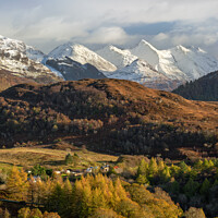 Buy canvas prints of Five Sisters of Kintail in Autumn Scotland by Barbara Jones