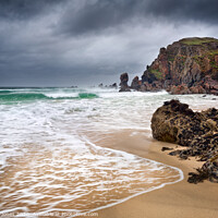 Buy canvas prints of Traigh Dhail Mhor Sand  Isle of Lewis Scotland by Barbara Jones