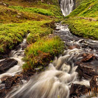 Buy canvas prints of Clashnessie Curtain Waterfalls in Summer  Scotland by Barbara Jones