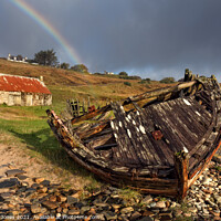 Buy canvas prints of Talmine Beach Reaper Boat Wreck and Rainbow  by Barbara Jones