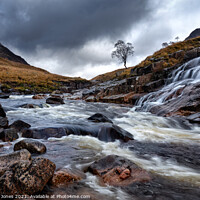 Buy canvas prints of Glen Etive Waterfalls and River Scotland by Barbara Jones