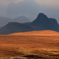 Buy canvas prints of Moody Stac Pollaidh in Autumn Coigach by Barbara Jones