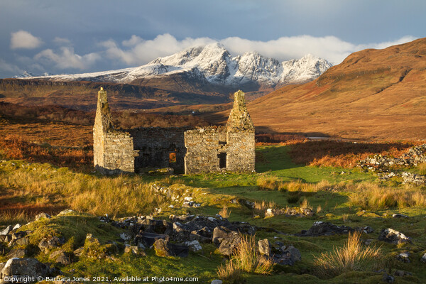 Blaven and Cill Chriosd Ruin Isle of Skye  Framed Mounted Print by Barbara Jones