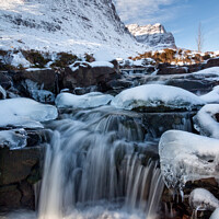 Buy canvas prints of The Russell Burn in Winter Bealach na Ba Scotland by Barbara Jones