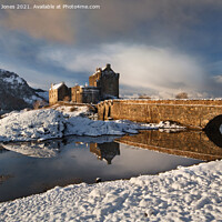 Buy canvas prints of Eilean Donan Castle in Winter Loch Duich Scotland by Barbara Jones