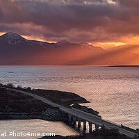 Buy canvas prints of Majestic Sunset over the Skye Bridge and Cuillins by Barbara Jones
