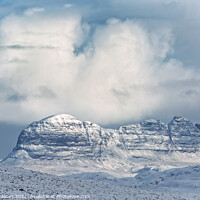 Buy canvas prints of Menacing Winter Cloud Over Suilven by Barbara Jones