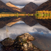 Buy canvas prints of Glen Etive Lochnan nam Urr in Autumn Scotland by Barbara Jones
