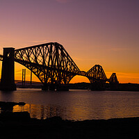 Buy canvas prints of Sunset behind Forth Rail Bridge by Emma Dickson