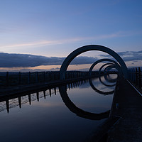 Buy canvas prints of The Falkirk Wheel At Sunset by Emma Dickson