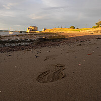 Buy canvas prints of Footprint in the sand. by Emma Dickson