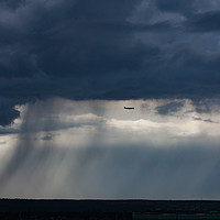 Buy canvas prints of Air jet and the storm cloud. Moscow, Russia. by Alexey Rezvykh