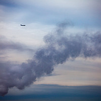 Buy canvas prints of Small air jet on a nice sky. Moscow. by Alexey Rezvykh