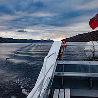 Buy canvas prints of Water waves and boat on Loch Ness, Scotland. by Alexey Rezvykh
