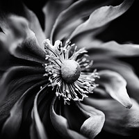 Buy canvas prints of Black and white anemone flower  by Maciej Kondratiuk