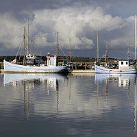 Buy canvas prints of Sail boats anchored at the bay by Richard Laschon