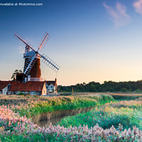 Buy canvas prints of Cley Windmill in North Norfolk, UK at sunset by Richard O'Donoghue