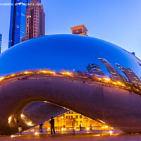Buy canvas prints of The Bean in Chicago, Illinois during blue hour on  by Richard O'Donoghue