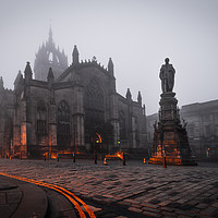 Buy canvas prints of St Giles Cathedral mist by Steven Lennie
