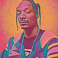 Buy canvas prints of Snoop Dogg Thoughtful Artistic Illustration by Franca Valente
