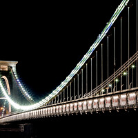 Buy canvas prints of Clifton Suspension Bridge illuminated at night by Steve Hyde