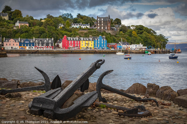 Laid Anchor at Tobermory  Picture Board by Viv Thompson