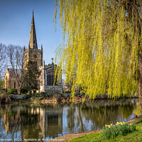 Buy canvas prints of The Church & the Willow by Viv Thompson