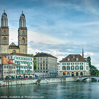Buy canvas prints of Zurich and the Limmat by Viv Thompson