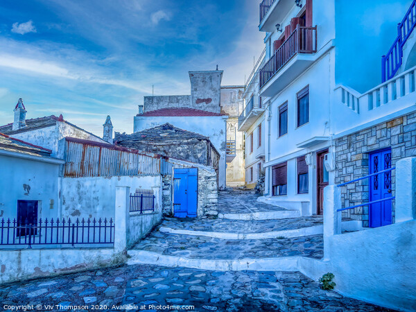 Skopelos Blue Picture Board by Viv Thompson