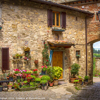 Buy canvas prints of Courtyard In Greve by Viv Thompson