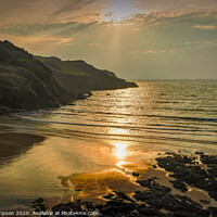 Buy canvas prints of Sunset at Hope Cove by Viv Thompson