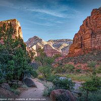 Buy canvas prints of Hiking in Zion  by Viv Thompson