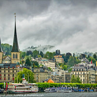 Buy canvas prints of Moody Lucerne by Viv Thompson