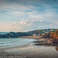 Buy canvas prints of The Sun Sets on Hope Cove by Viv Thompson