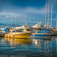 Buy canvas prints of Golden Hour Moorings by Viv Thompson