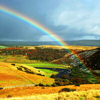 Buy canvas prints of Rainbow over Teesdale. by Paul Clifton