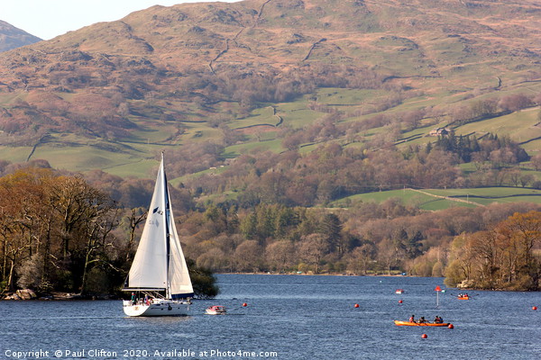 Sailing on Windermere Picture Board by Paul Clifton