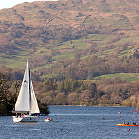 Buy canvas prints of Sailing on Windermere by Paul Clifton