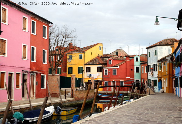 The pretty cottages on Burano island. Picture Board by Paul Clifton
