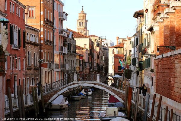 Beautiful canal scene in Venice Picture Board by Paul Clifton