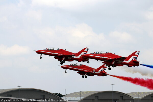 Red Arrows take off. Picture Board by Paul Clifton