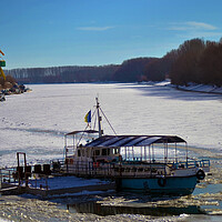 Buy canvas prints of Beautiful winter on the river Borcea by liviu iordache