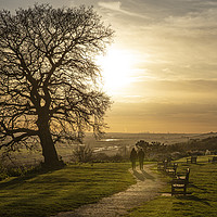 Buy canvas prints of Sunset Walk with glorious views by Gary Lane